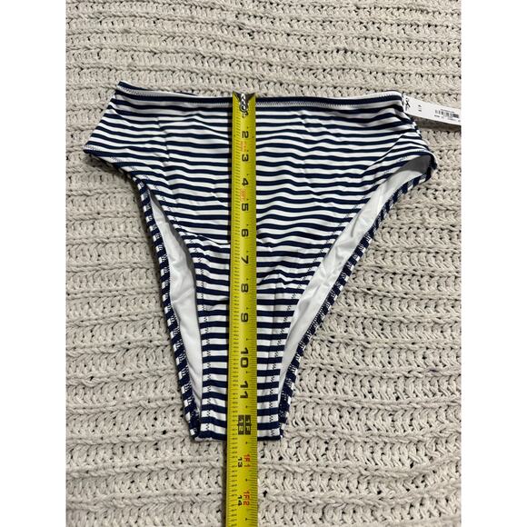 NWT VS PINK Bikini Scrunchie Triangle Top & Hi Waist Bottom Sz S Flamingo Stripe - Picture 9 of 16